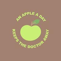 una manzana al día mantiene alejado al médico. vector