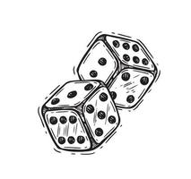 Dice hand drawn vector illustration