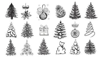 Christmas pattern in sketch style. Hand drawn illustration. vector