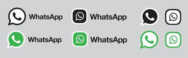 WhatsApp, popular social media button icon, instant messenger logo of WhatsApp. Editorial vector