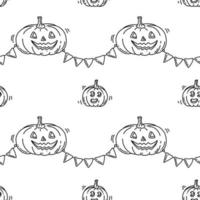 Pumpkin party. Halloween seamless pattern vector