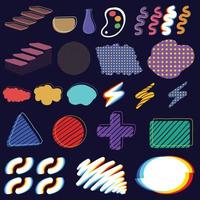 Abstract elements retro vector set collection