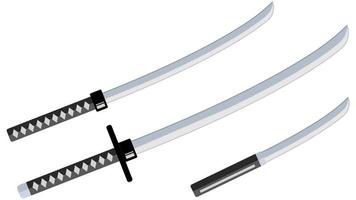 Set of the japanese swords. vector