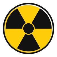 Yellow round warning Radiation sign vector