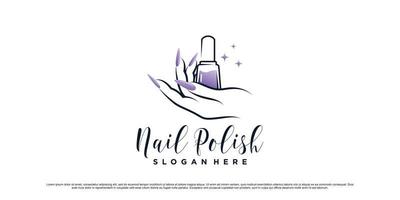 Nail polish logo design template for manicure studio with unique concept Premium Vector