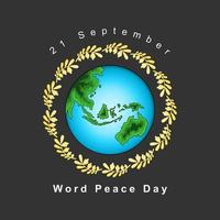 día mundial de la paz, 21 de septiembre. ilustración vectorial vector