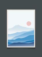 Abstract mountain painting, Abstract background, Premium Vector