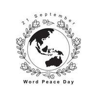 world peace day, 21 september. vector illustration.