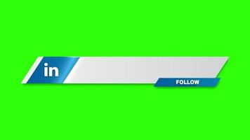 Simple Animated Linkedin Lower Third Banner with Follow Green Screen Free Video