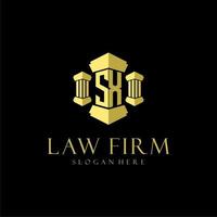 SX initial monogram logo for lawfirm with pillar design vector