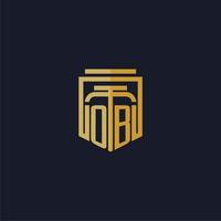 OB initial monogram logo elegant with shield style design for wall mural lawfirm gaming vector