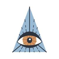Evil doodle eye. Hand drawn witchcraft eye talisman, magical sacred symbol vector