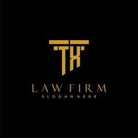 TX monogram initial logo for lawfirm with pillar design vector