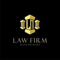 LM initial monogram logo for lawfirm with pillar design vector