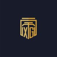 XG initial monogram logo elegant with shield style design for wall mural lawfirm gaming vector