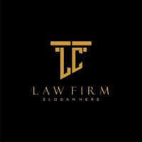 LC monogram initial logo for lawfirm with pillar design vector