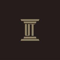 UT monogram initial logo for lawfirm with pillar design vector