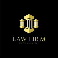 IM initial monogram logo for lawfirm with pillar design vector