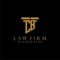 CB monogram initial logo for lawfirm with pillar design vector