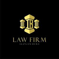 IB initial monogram logo for lawfirm with pillar design vector