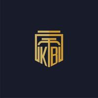 KB initial monogram logo elegant with shield style design for wall mural lawfirm gaming vector