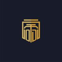 OD initial monogram logo elegant with shield style design for wall mural lawfirm gaming vector