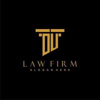 OU monogram initial logo for lawfirm with pillar design vector