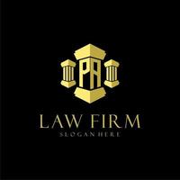 PA initial monogram logo for lawfirm with pillar design vector