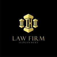 IX initial monogram logo for lawfirm with pillar design vector