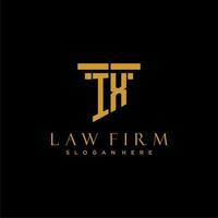 IX monogram initial logo for lawfirm with pillar design vector