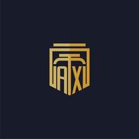 AX initial monogram logo elegant with shield style design for wall mural lawfirm gaming vector