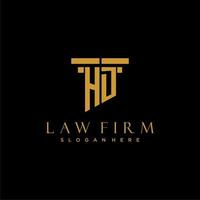 HD monogram initial logo for lawfirm with pillar design vector