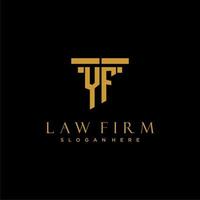 YF monogram initial logo for lawfirm with pillar design vector