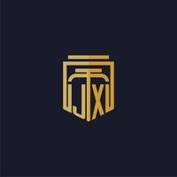 JX initial monogram logo elegant with shield style design for wall mural lawfirm gaming vector