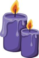 Two burning candles for rituals, ceremonies ,  sacraments vector