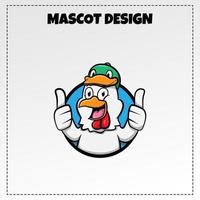 Chicken Food Logo Vector Animal Mascot Illustration Design