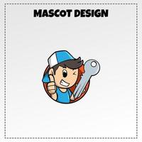 diseño de ilustración de mascota de vector de logotipo de fabricante de llaves