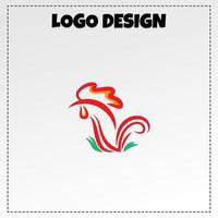 comida logo pollo mascota ilustración vector diseño