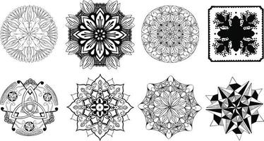 patrón circular en forma de mandala para henna, mehndi, tatuaje, decoración. ornamento decorativo en estilo étnico oriental. página del libro para colorear. . ilustración vectorial vector