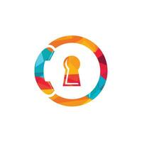 Secure Call Icon Logo Design. vector