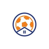 diseño de logotipo de vector de casa de fútbol. concepto de logotipo de lugar de fútbol.