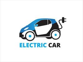 logotipo de coche eléctrico vector