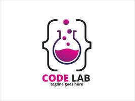 logotipo de laboratorio de código vector