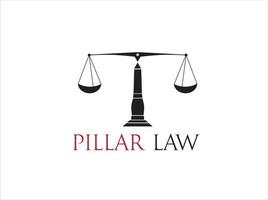 logotipo del abogado de la ley del pilar vector