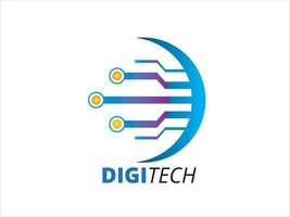 logotipo de letra de tecnología digital vector