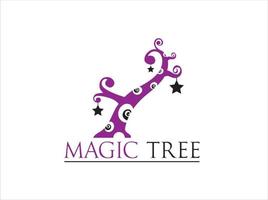 logotipo del mago del árbol mágico vector