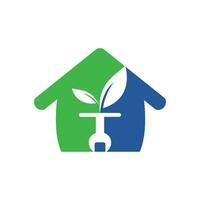 concepto de logotipo de renovación, reparación y mantenimiento de casas. diseño del logo de la casa combinado con llave inglesa y hojas. vector