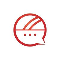 Chat cricket vector logo design. Cricket talk logo concept.