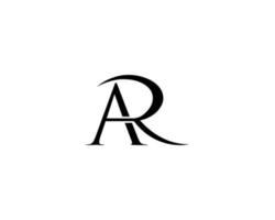Ilustración de vector de diseño de logotipo creativo de letra ar y ra abstracta.