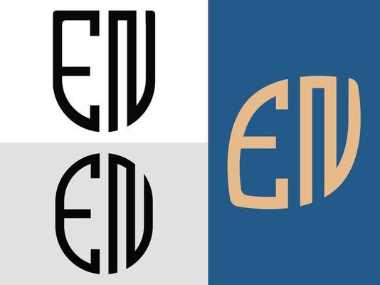 Creative Initial Letters EN Logo Designs Bundle.